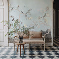 Birds in the Garden Light Blue Mural Wallpaper - room preview 06