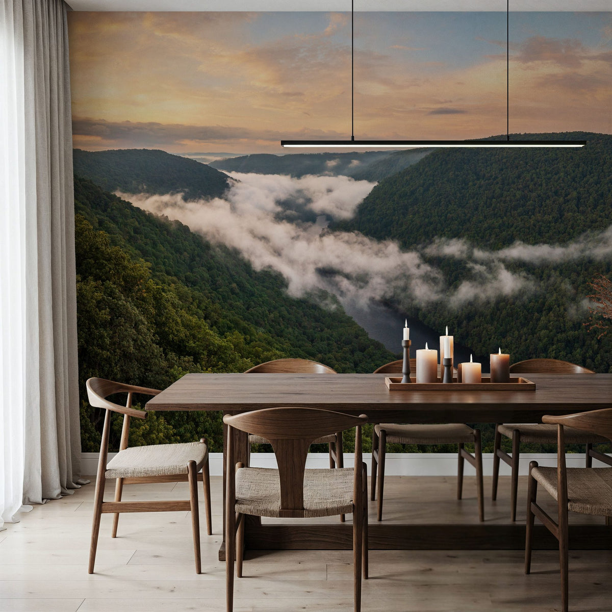 Misty Valley Mural Wallpaper - room preview 06