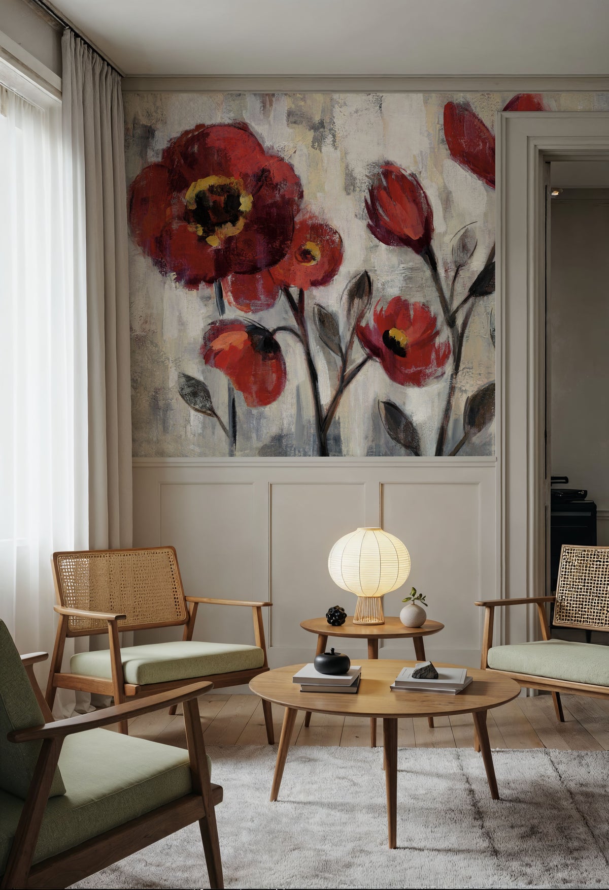Floral Simplicity Mural Wallpaper - room preview 06