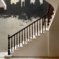 Lincoln Nebraska Skyline Concrete Mural Wallpaper - room preview 06