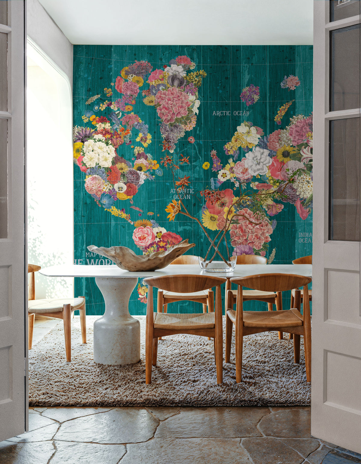 Dark Botanical World Mural Wallpaper - room preview 06