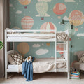 Hot Air Balloon Cloudy Mural Wallpaper - room preview 06