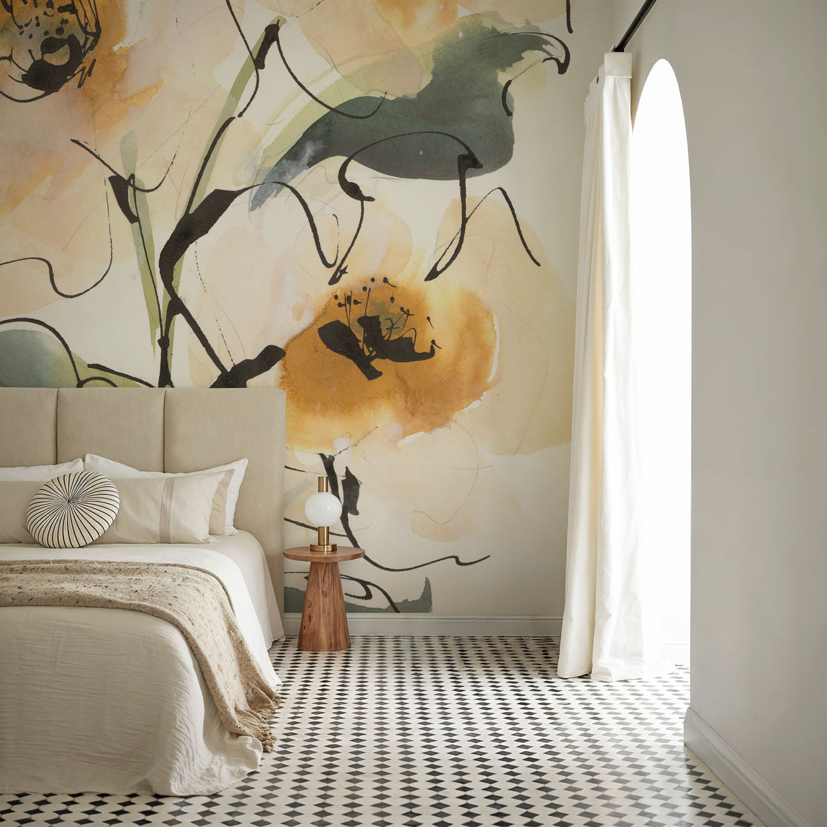 Smooth Poppy I Mural Wallpaper - room preview 06