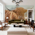Highland Cow Pastures II Mural Wallpaper - room preview 06