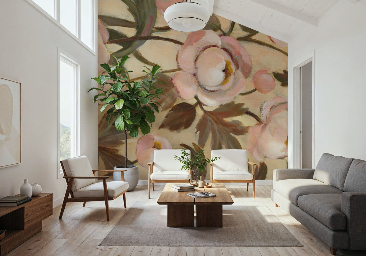 Garden Peonies I Mural Wallpaper - room preview 06
