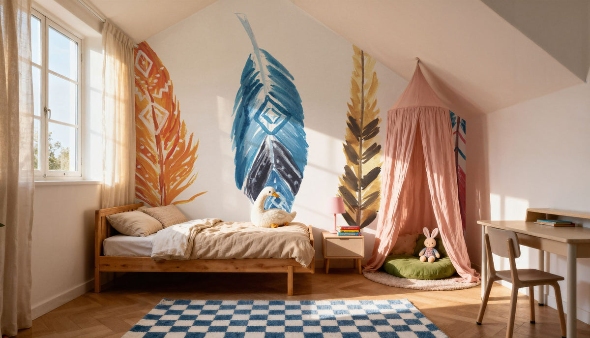 Rainbow Feathers II Mural Wallpaper - room preview 06