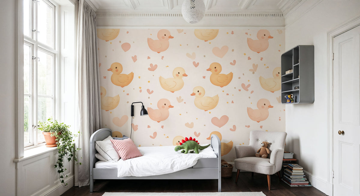 Cute Ducklings Mural Wallpaper - room preview 06