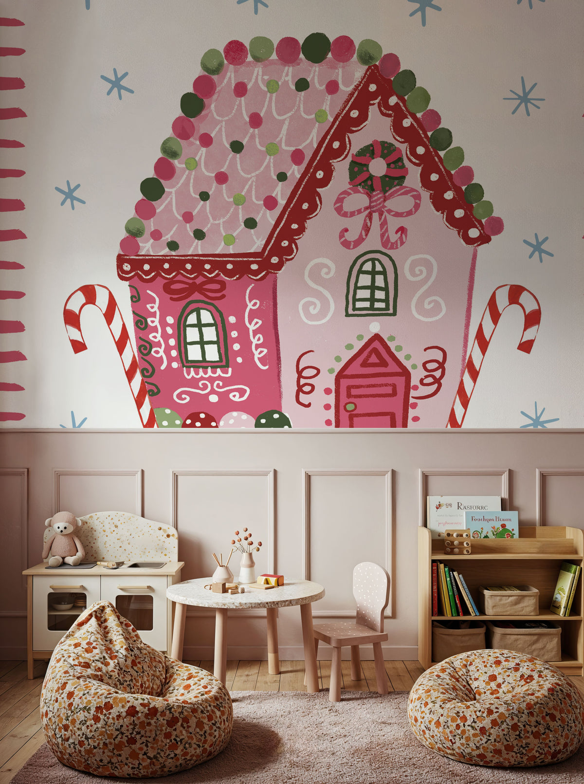 Pink Gingerbread II Mural Wallpaper - room preview 06