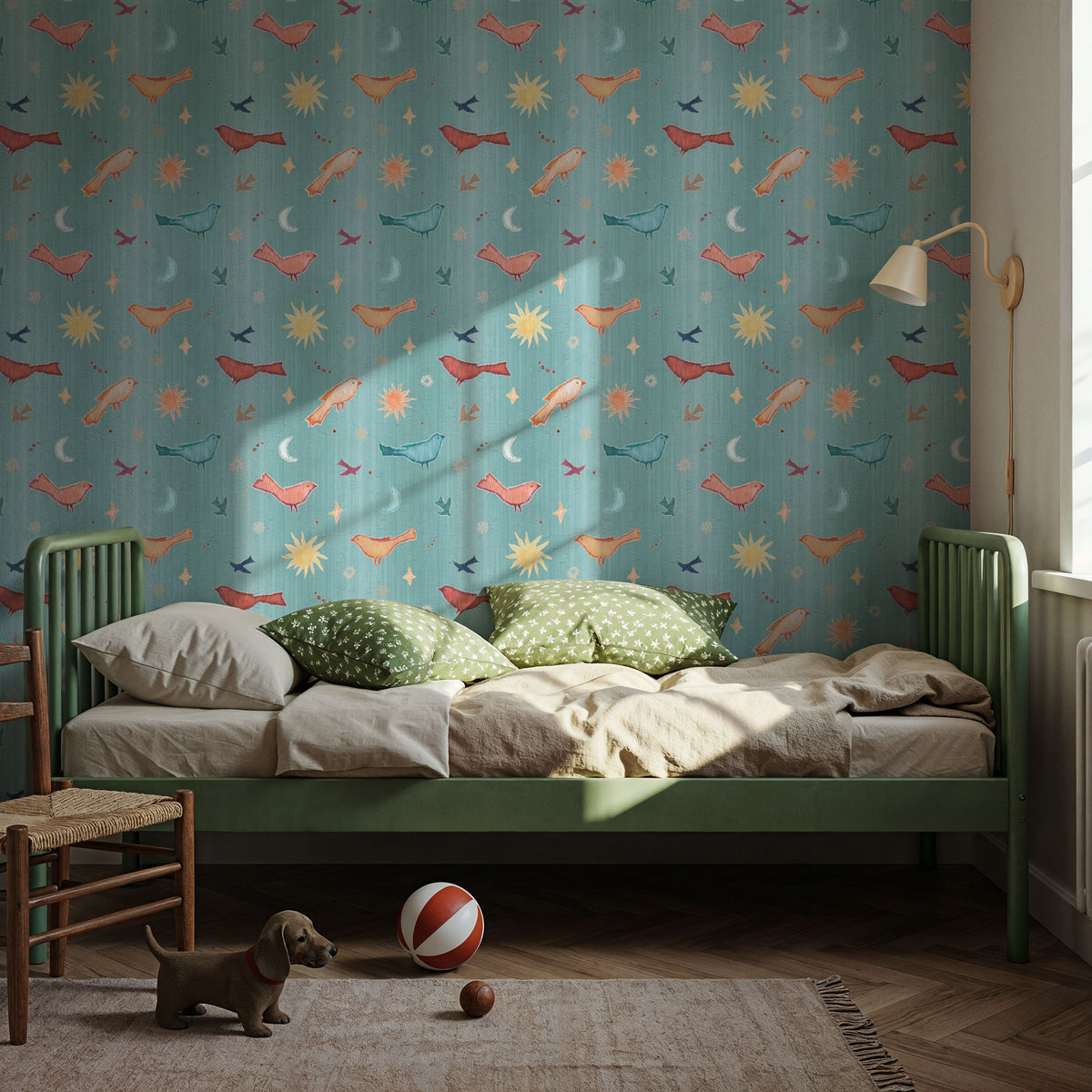 Boho Skies Blue Mural Wallpaper - room preview 06