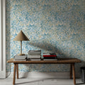 Rustic Flowers Blue Mural Wallpaper - room preview 06