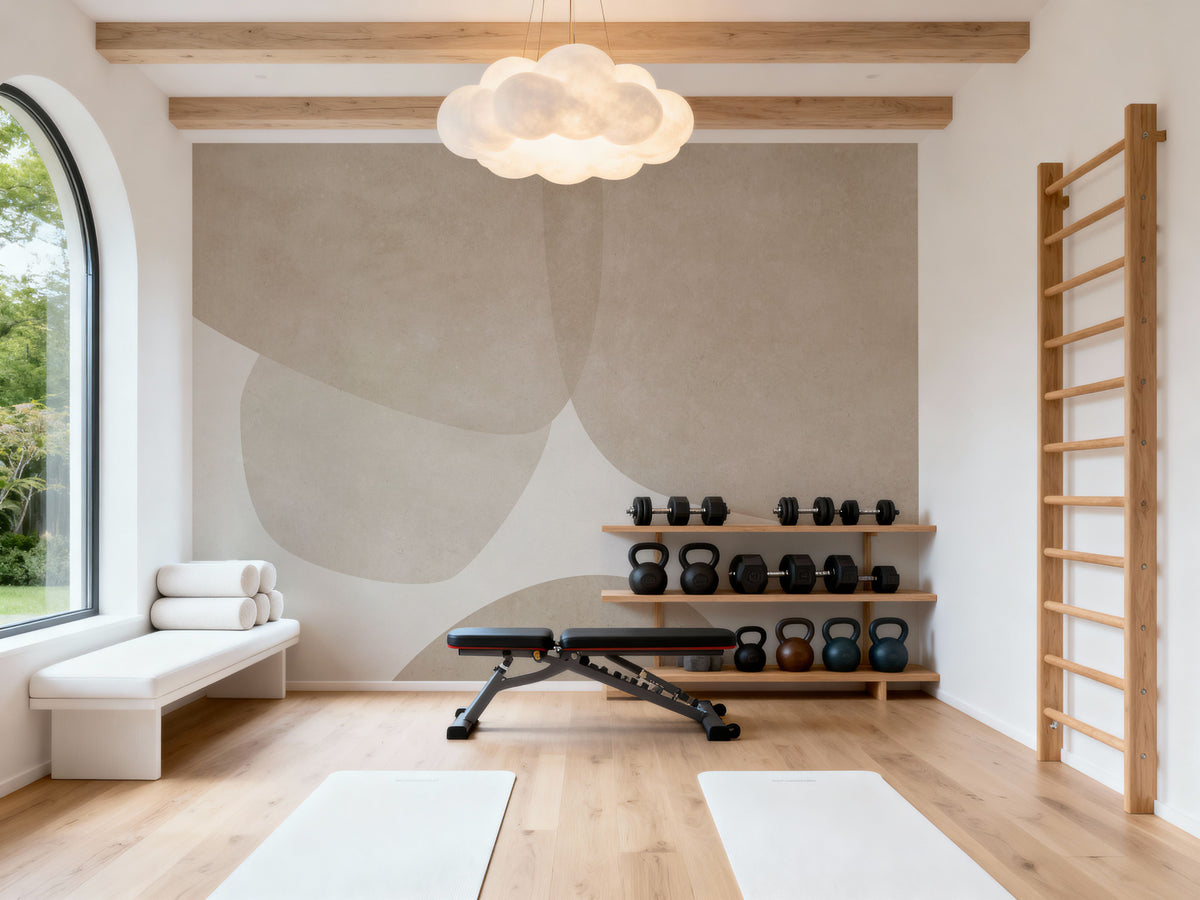 Embracing Shapes, Alpine Oat Mural Wallpaper - room preview 06