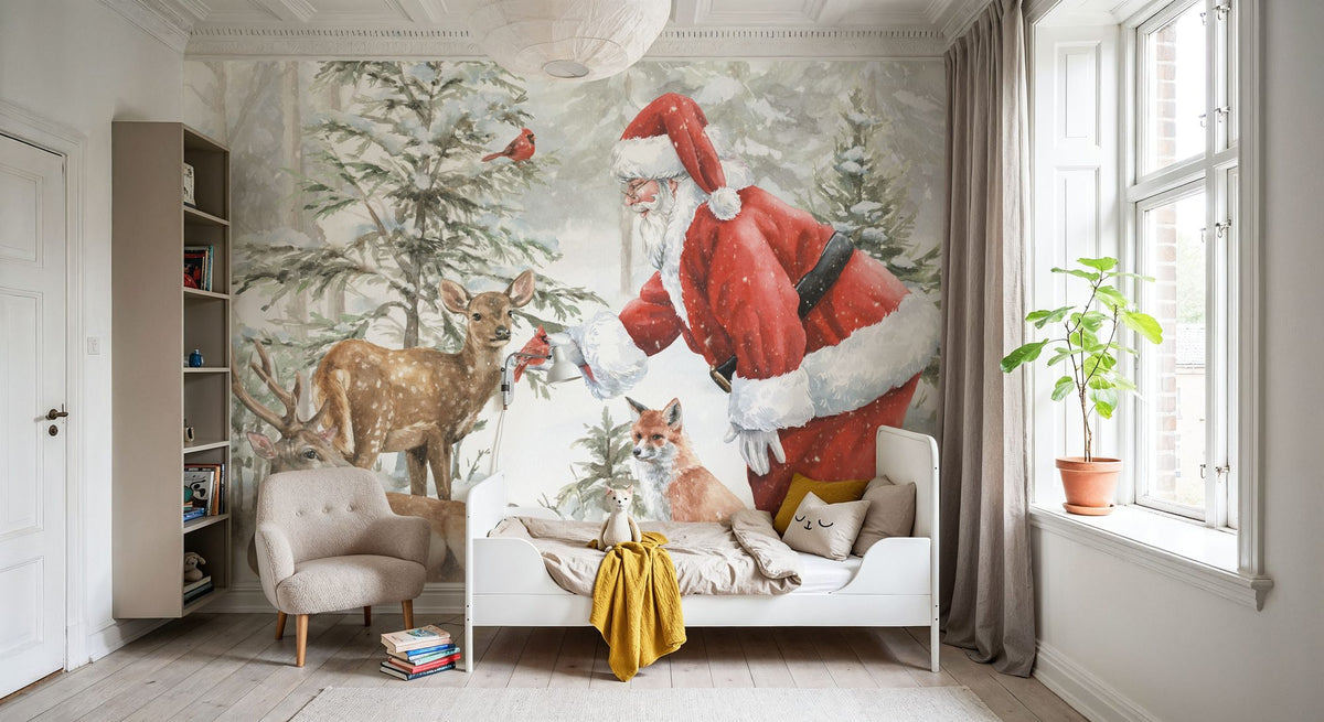 Woodland Santa V Mural Wallpaper - room preview 06