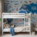 Nautical World Map Mural Wallpaper - room preview 06