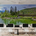 Mountain Bridge Serenity Mural Wallpaper - room preview 06