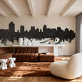 Salt Lake City Utah Skyline Black & White Mural Wallpaper - room preview 06