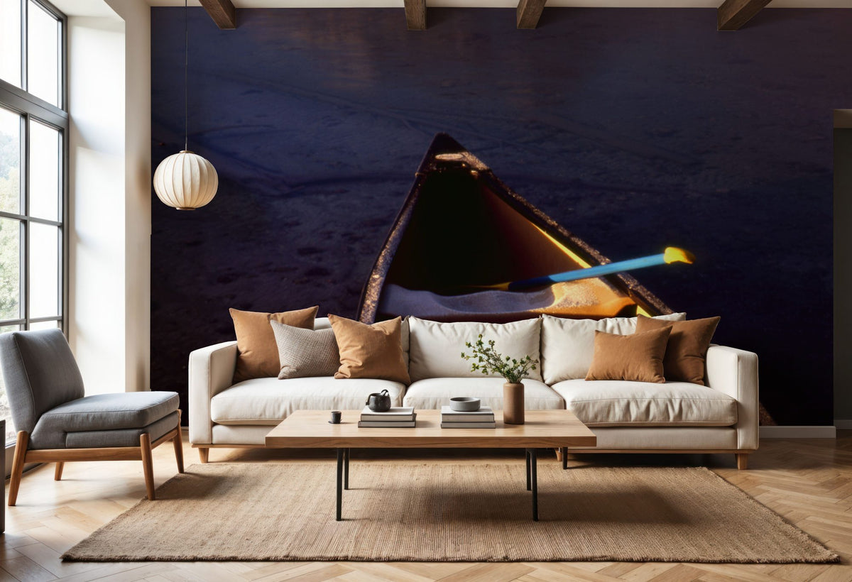 Mountain Mist Canoe Mural Wallpaper - room preview 06