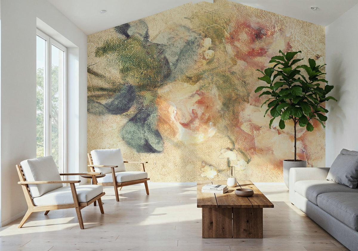 Peony with Ribbon Mural Wallpaper - room preview 06