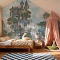 Treehouse Neighborhood Mural Wallpaper - room preview 06