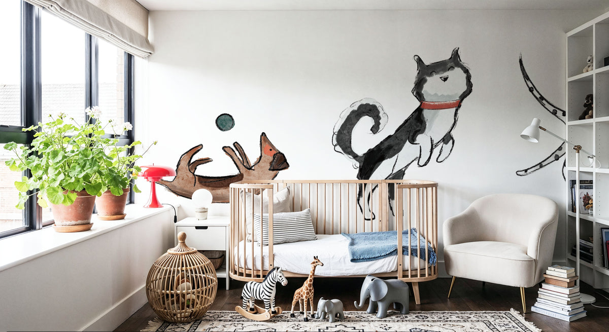 Let's Play Dogs Mural Wallpaper - room preview 06