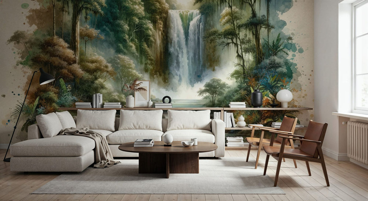 Tropical Waterfall Mural Wallpaper - room preview 06