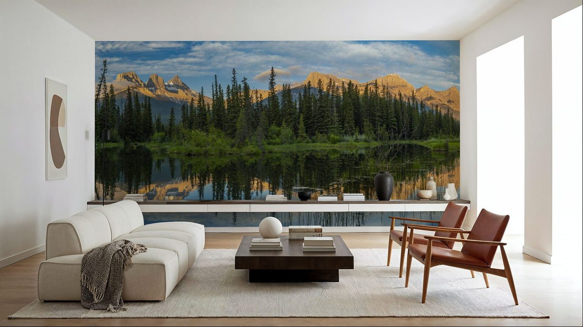 Two Jack Lake Trees Mural Wallpaper - room preview 06
