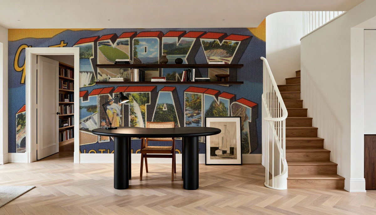 Greetings From Smokey Mountains Mural Wallpaper - room preview 06