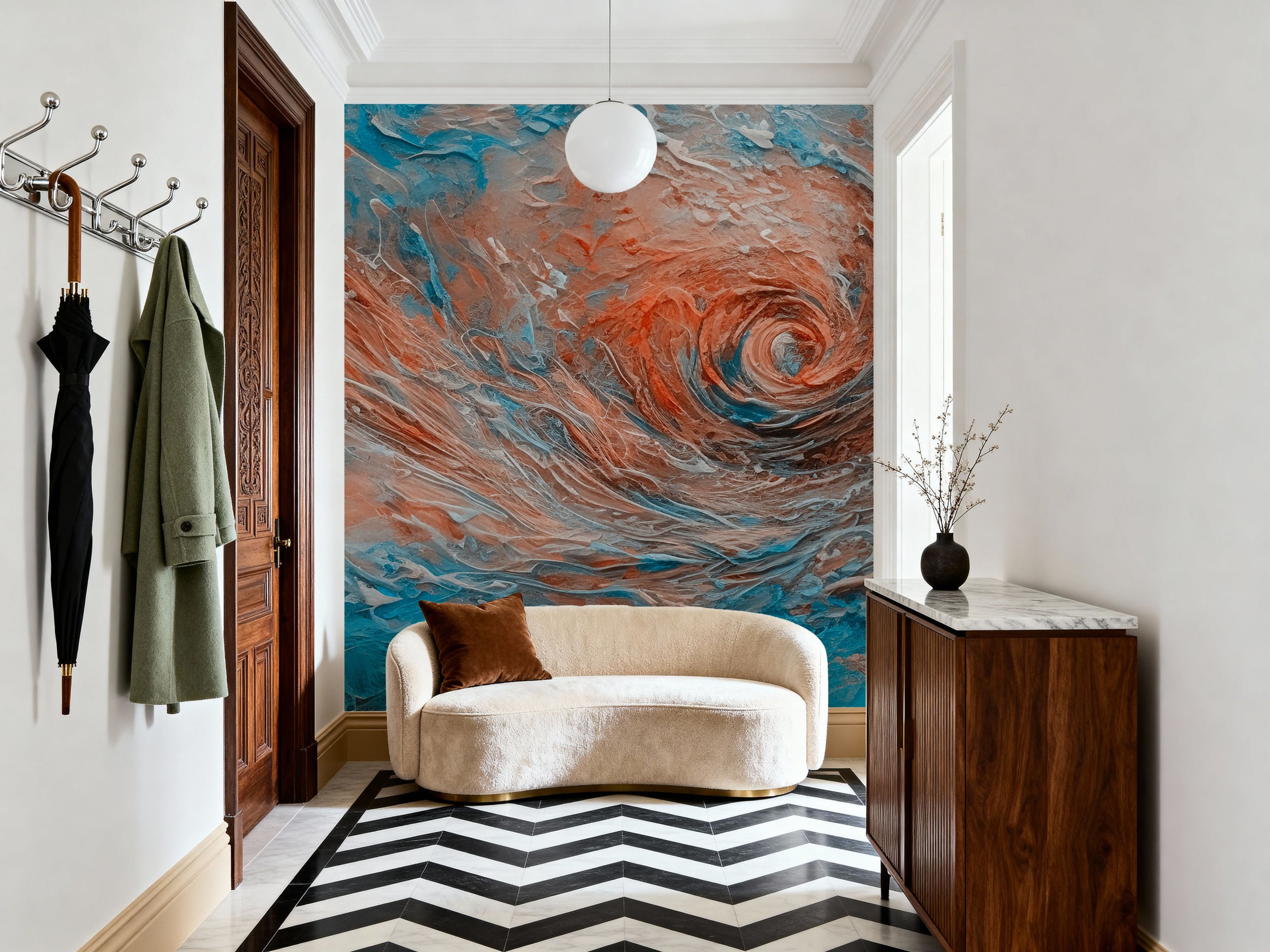 Abstract Rose Mural Wallpaper