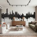 Wroclaw Poland Skyline Black & White Mural Wallpaper - room preview 06