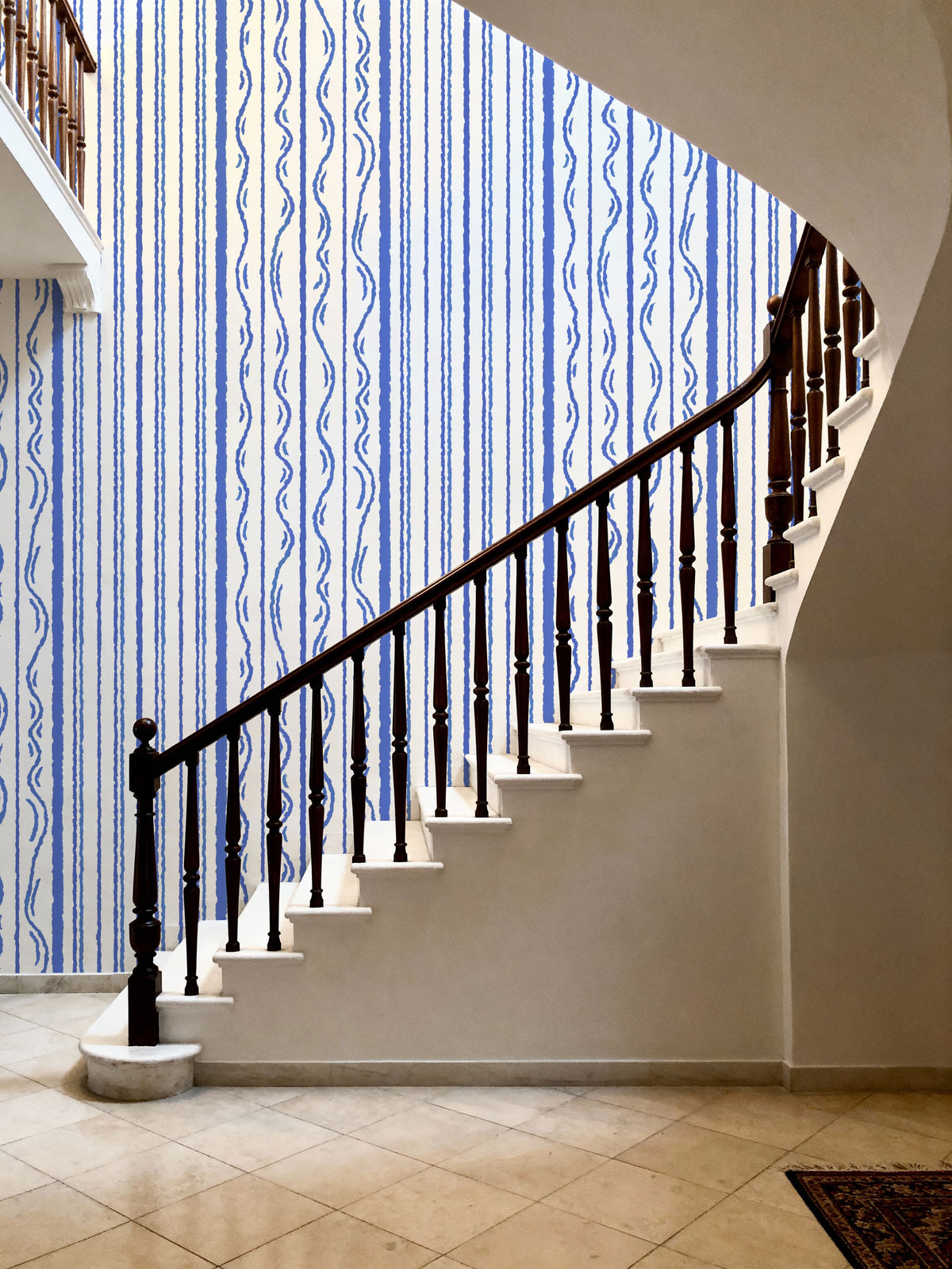 Blue Lines Mural Wallpaper - room preview 06
