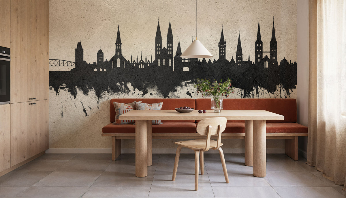 Lubeck Germany Skyline Concrete Mural Wallpaper - room preview 06