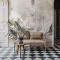 Feather Geometry Smoke Mural Wallpaper - room preview 06