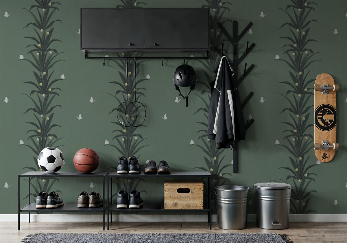 Foliage & Butterflies - Sage Mural Wallpaper - room preview 06