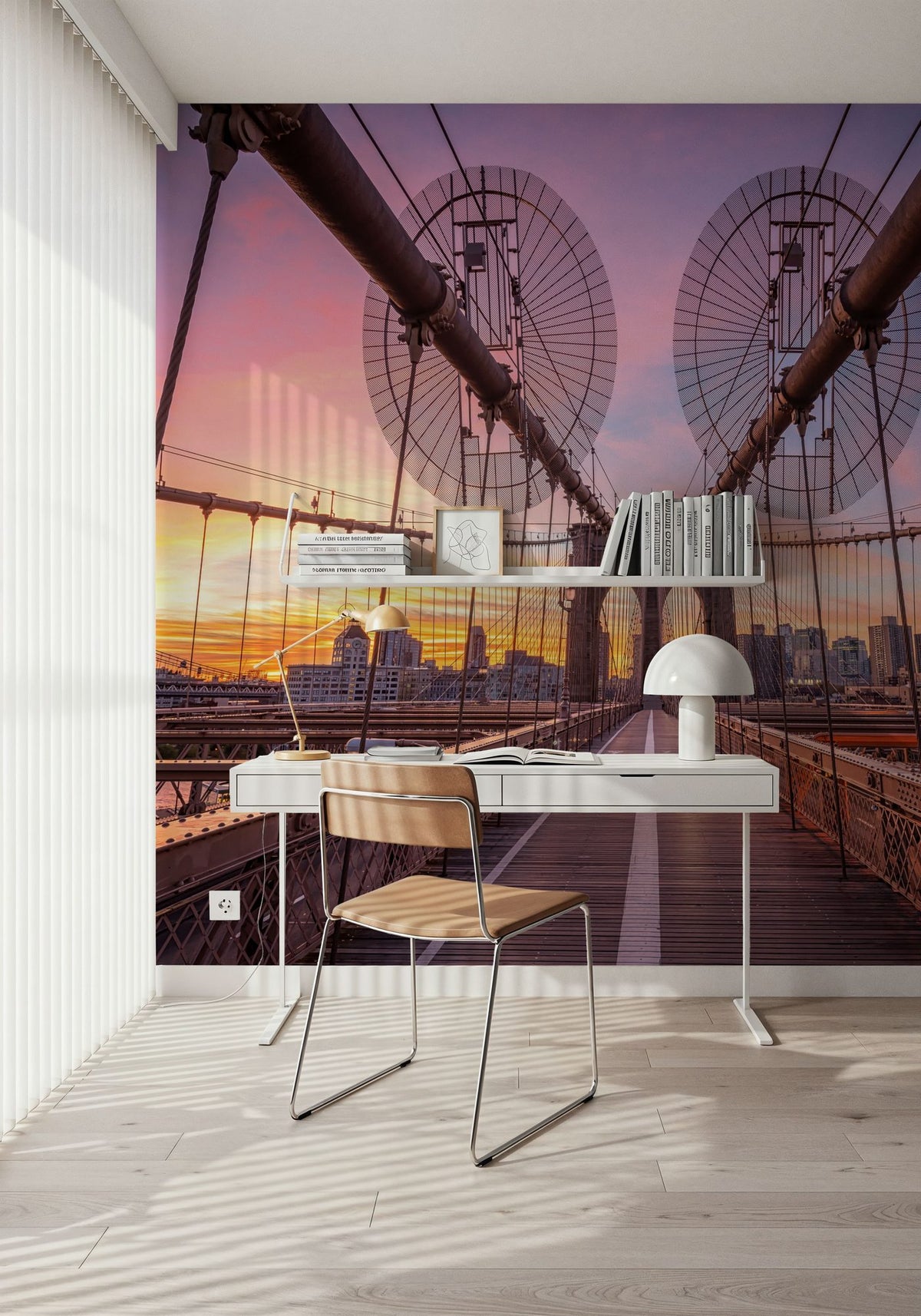 Brooklyn Bridge At Sunrise Pt. II Mural Wallpaper - room preview 06