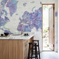 World Map Cities - Raul Mural Wallpaper - room preview 06
