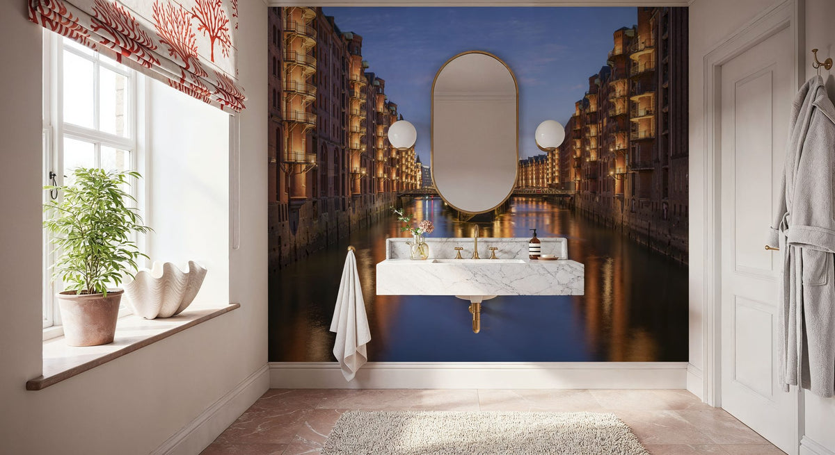 Canal Twilight Mural Wallpaper - room preview 06
