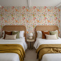 Time to Share Flowers and Pears White Mural Wallpaper - room preview 06