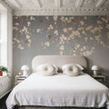 Beneath the Cherry Tree Gray Mural Wallpaper - room preview 06