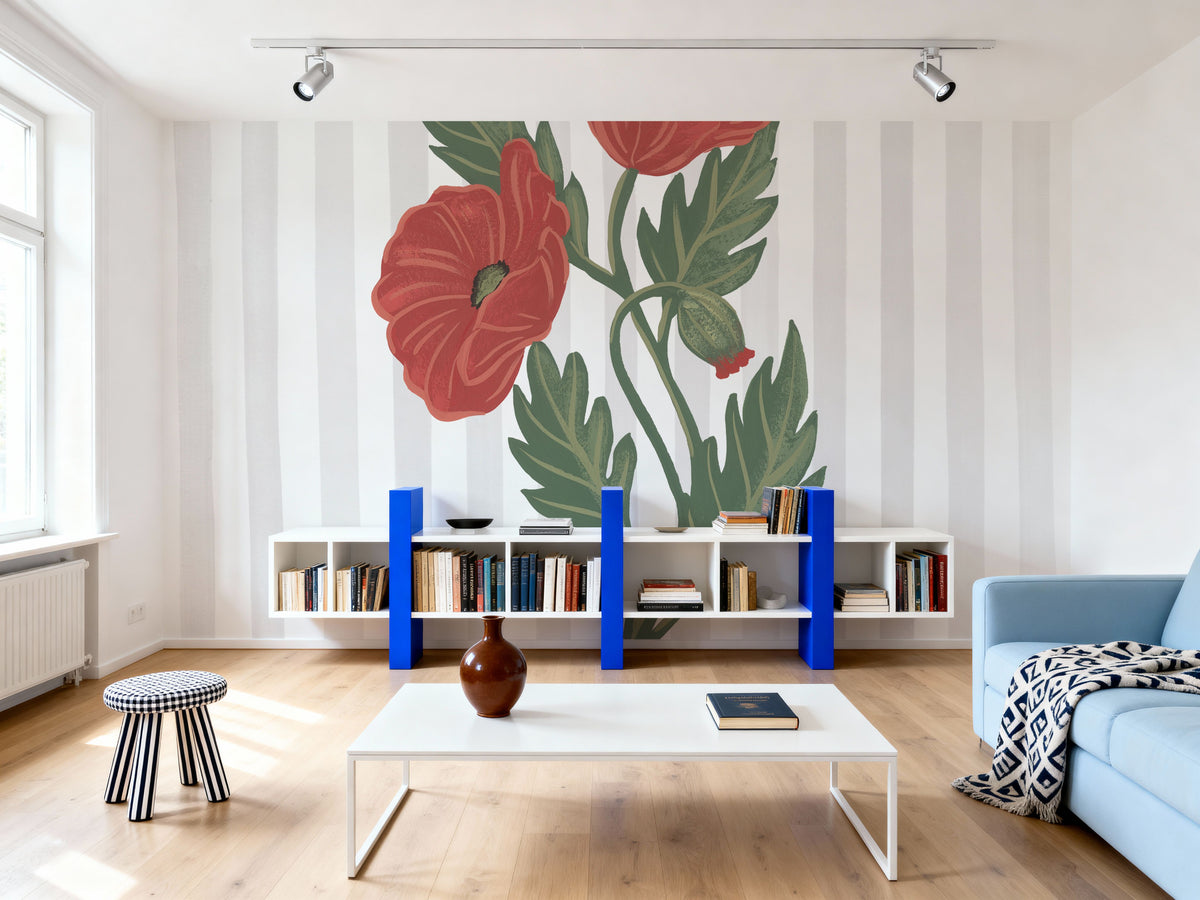 Winter Spirit Poppy Mural Wallpaper - room preview 06