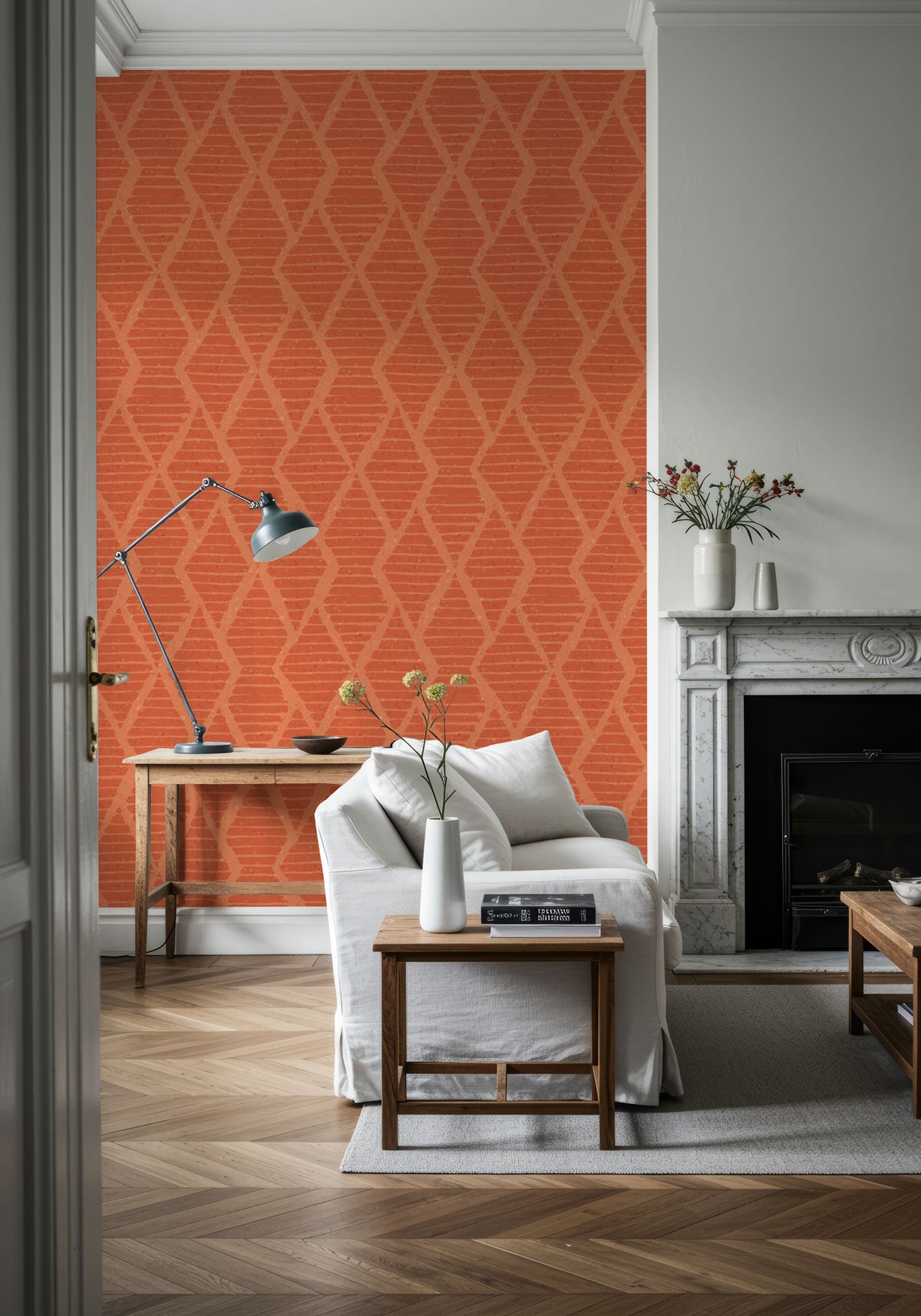 Harvest Time Orange Mural Wallpaper - room preview 06