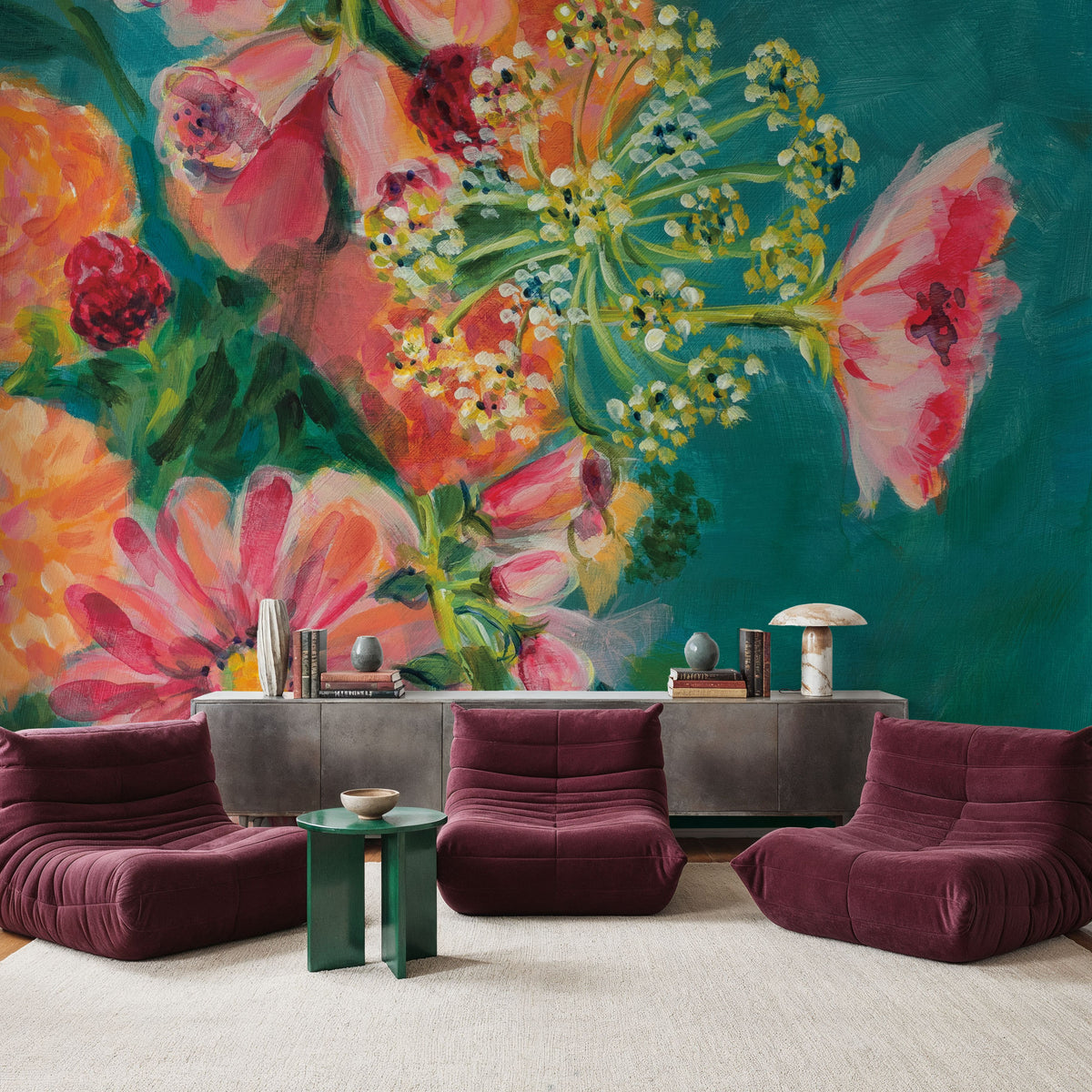 June Blooms Mural Wallpaper - room preview 06