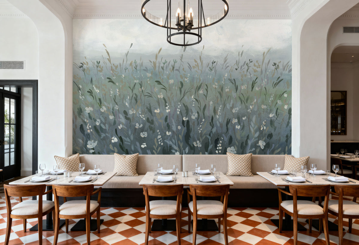 Misty Meadow Mural Wallpaper - room preview 06