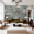Birds of Paradise Blue Mural Wallpaper - room preview 06