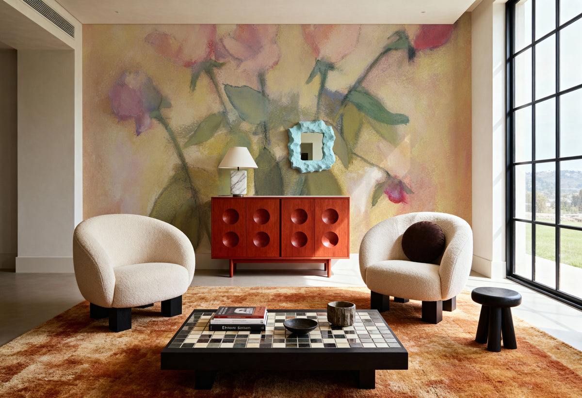Rose Buds Mural Wallpaper - room preview 06