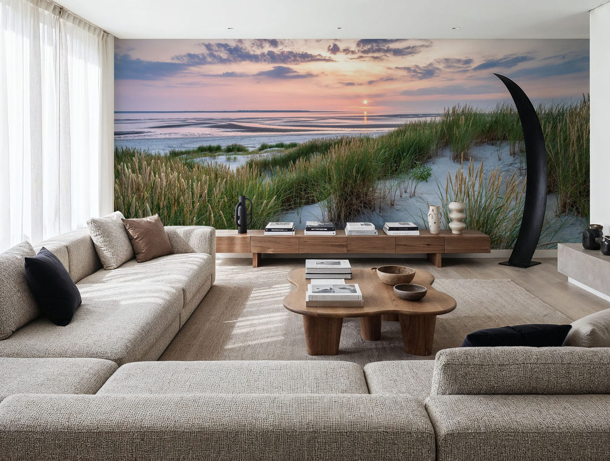 Beach Grass Sunset Mural Wallpaper - room preview 06