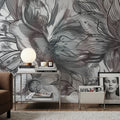 Seeing Through Leaves White Mural Wallpaper - room preview 06