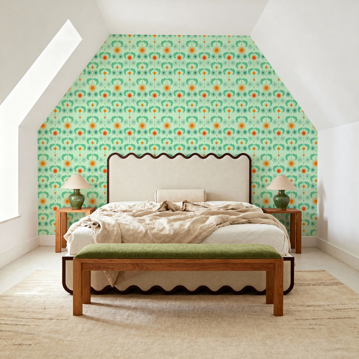 Helophite, Orange Mural Wallpaper - room preview 06