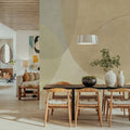 Embracing Shapes, Beige Mural Wallpaper - room preview 06
