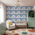 The Key to the Forest, Blue Mural Wallpaper - room preview 06