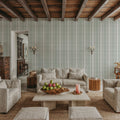 Wavy Stripes, Green Mural Wallpaper - room preview 06