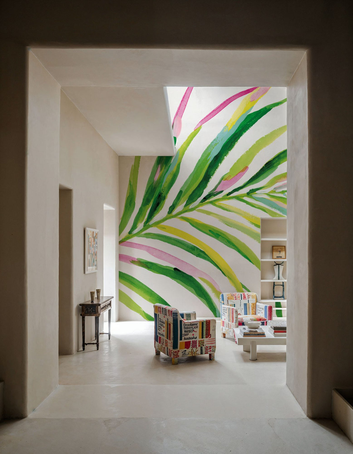 Colorful Tropical Leaf II Mural Wallpaper - room preview 06